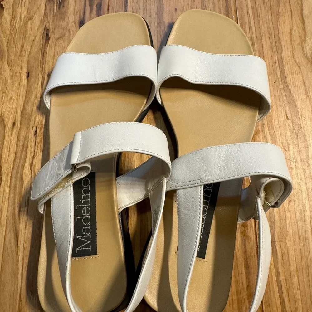 Madeline‎ Cream White Strappy Sandals With 1